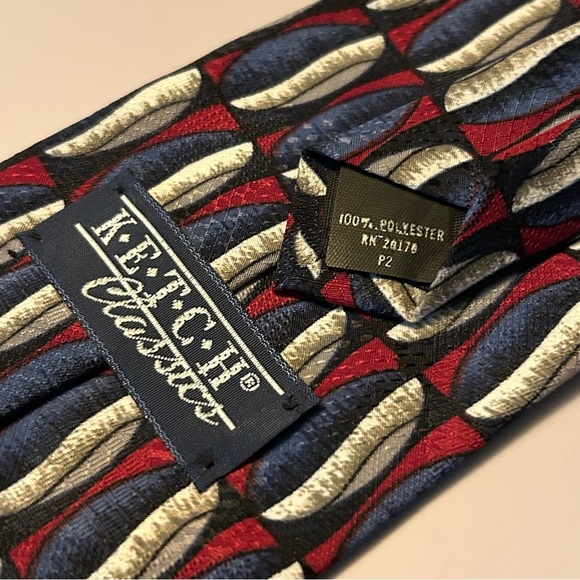 Ketch Classics Red and Blue Patterned 57” Tie - Picture 3 of 3
